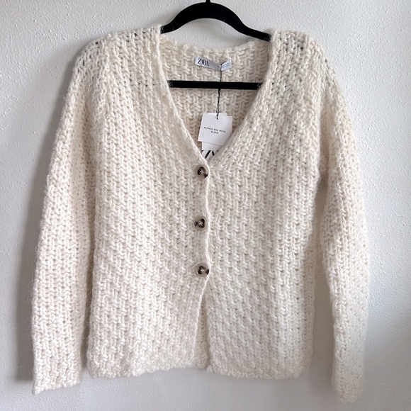 ZARA STRUCTURED KNIT CARDIGAN - Picture 7 of 9